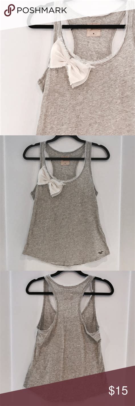 grey racer back tank top with bow clothes design clothes fashion design
