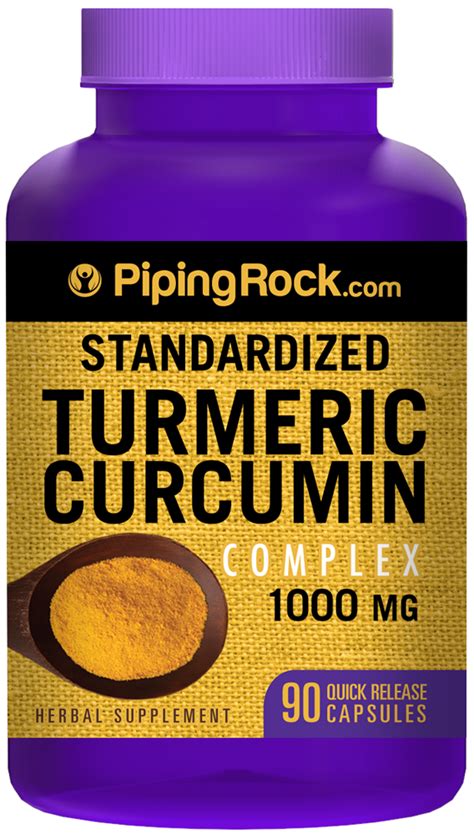 Turmeric Curcumin 1000 Mg With Black Pepper 90 Capsules Piping Rock