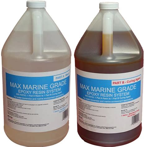 Max Marine Grade Epoxy Resin System 2 Gallon Kit Wood Sealing High