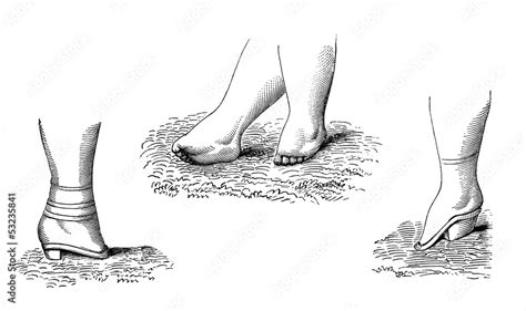 Chinese Womens Feet Mutilation Stock Illustration Adobe Stock