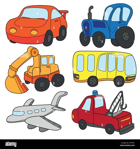Cartoon Cars Collection Vector Of Transportation Theme With Car Truck