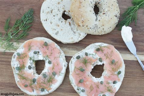 Everything Bagel With Lox Cream Cheese Fresh Dill And Capers A Cup