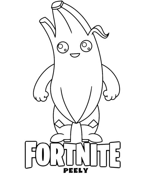 funny peely skin fortnite coloring page  print