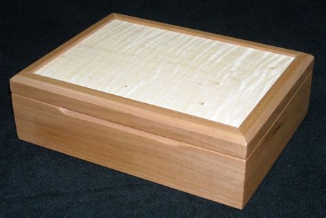 Handmade Cherry And Curly Maple Jewelry Box By Mitchell Woodworks