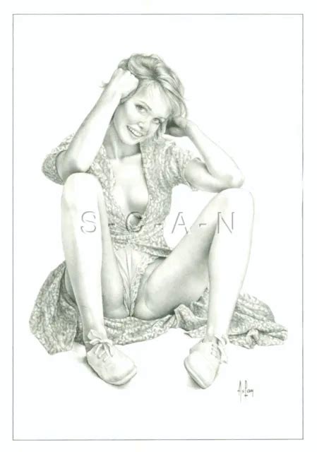Vintage Nude French Postcard Alain Gourdon Aslan Adele Up Skirt