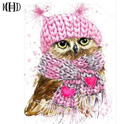 Owl Full Square Round 3d Diamond Embroidery Cartoon Decoration 5d Diy