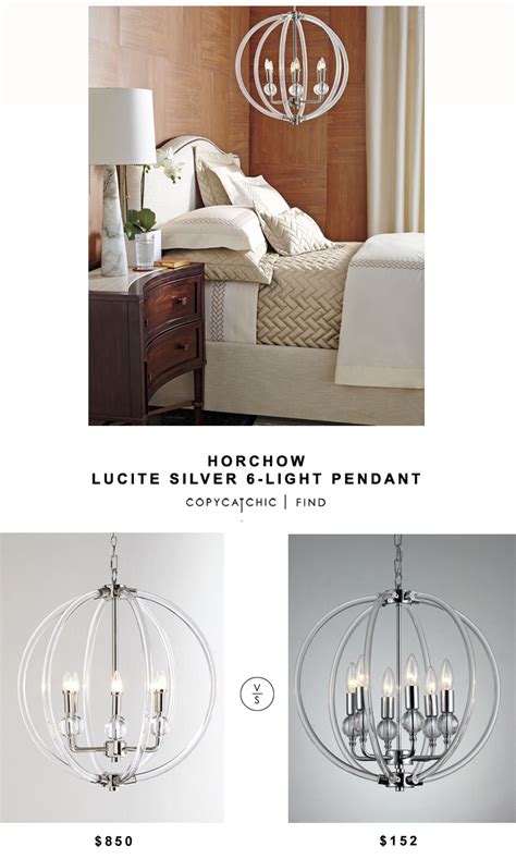 Horchow Silver Lucite 6 Light Pendant Copycatchic Pendant Lighting