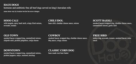Dog Haus Menu Oc Restaurant Guides