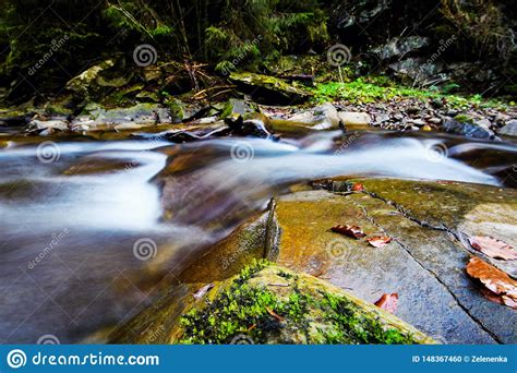 Mountain River Water Landscape Wild River In Mountains Stock Photo
