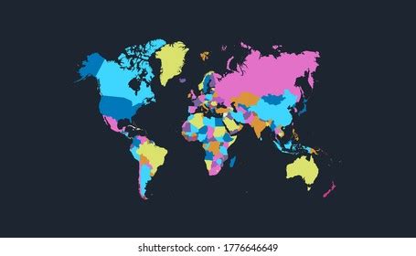 World Map Color Vector Modern Stock Vector Royalty Free 1776646649
