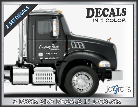 Custom Semi Truck Commercial Company Name Decals 2 Doors Etsy