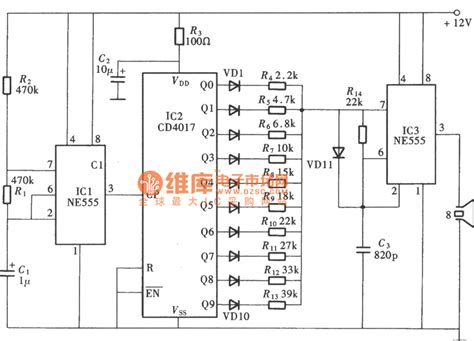 An image showing the rat detection project circuit on the breadboard. Mosquito Killer Machine Circuit Diagram