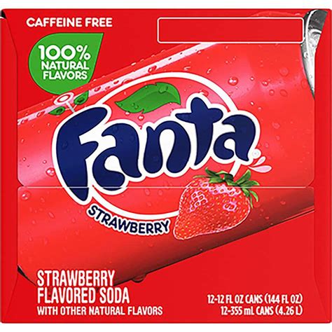 Fanta Strawberry Flavored Soda 12 Cans 12 Fl Oz Greatland Grocery