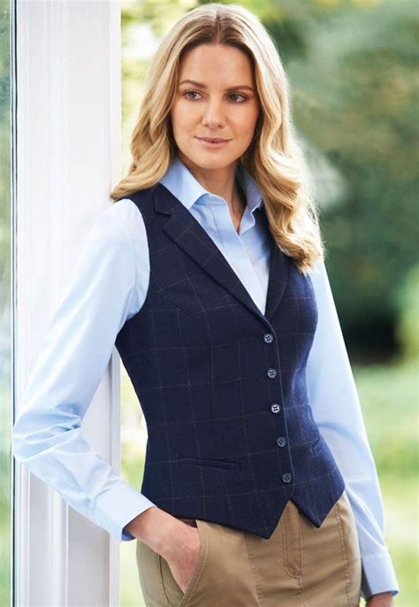 Nashville Ladies Tweed Vest With Notch Lapel Business Casual Tweed Vest Tweed Vest