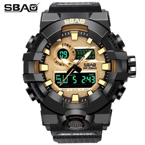 Sbao Brand Led Display Men Sport Watch Male Digital Wristwatch Stop