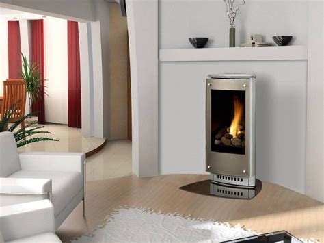 Minimalist Contemporary Free Standing Fireplace Gas Ventless Natural