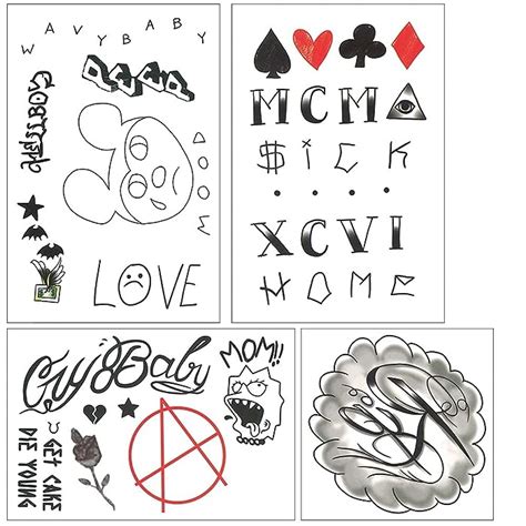Buy Worldfun 8 Sheets Lil Peep Temporary Tattoos Real To Life Skin Safe