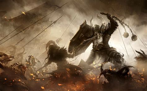 Online Crop Hd Wallpaper Battlefields Creature Knight Wallpaper