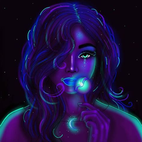 Recolor Picture In 2020 Black Girl Art Neon Girl Fantasy Art