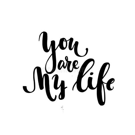 You Are My Life Postcard Modern Brush Calligraphy Isolated On White