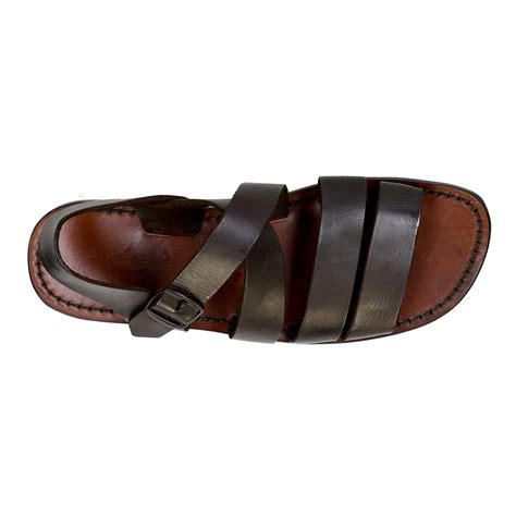 Handmade In Italy Mens Sandals In Dark Brown Leather The Leather