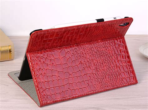 Croco Stand Folio Case Rood Ipad Pro 11 2018 Hoesje