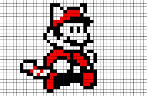 Tanooki Mario Pixel Art Grid - Pixel Art Grid Gallery