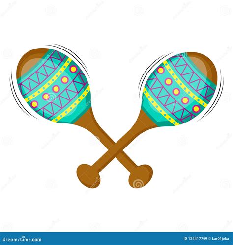 Pair Of Colored Maracas Icon Stock Vector Illustration Of Party