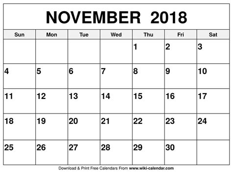 This entry was posted in kalendar 2018 malaysia on november 28, 2017 by root. Blank November 2018 Calendar Printable