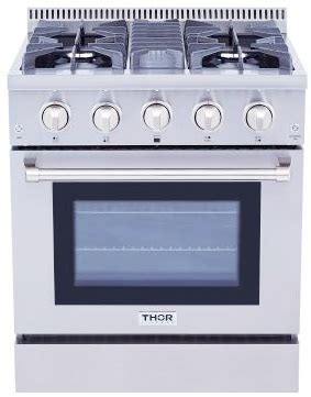 Oven capacity, including a dual burner which offers a powerful flame and gentle simmer. Dual Fuel Professional Ranges by THOR Kitchen Stoves