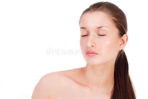 Young Beautiful Woman With Clear Skin Stock Photo Image Of Happy