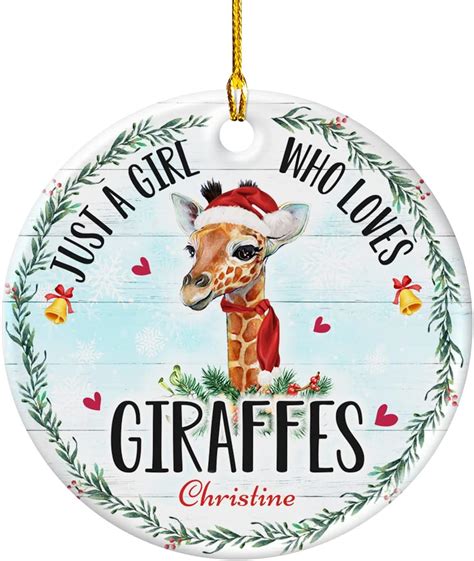 Wowcugi Personalized Giraffe Ornaments For Christmas Tree