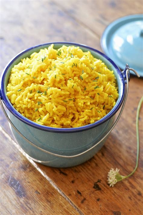 While yellow rice is often made with saffron, it can easily be made with turmeric instead. Easy Yellow Rice | Virtually Homemade: Easy Yellow Rice