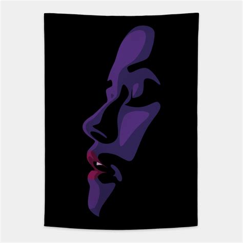 Sultry Face Silhouette Pink And Purple Face Profile Tapestry