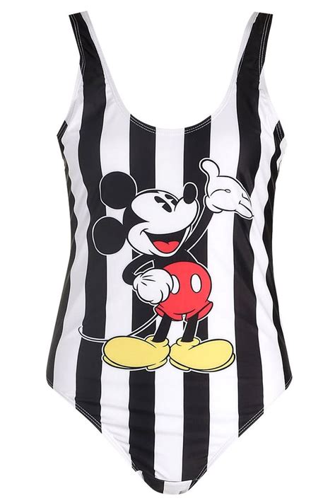 Disney Mickey Mouse Stripe Print Swimsuit Print Swimsuit Stripe Print Disney Fabric