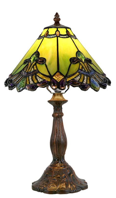 Amazing 12 Green Jewel Carousel Tiffany Bedside Lamp Joanne Tiffany