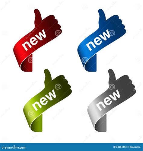 De Nouveaux Labels Avec La Main De Geste - Connectez-vous Le Produit