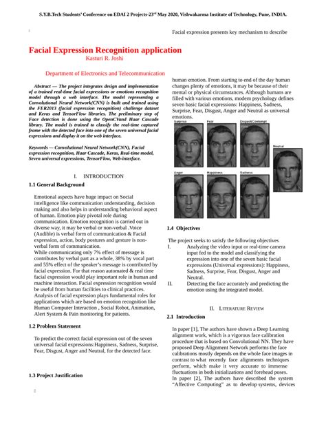 pdf facial expression recognition application