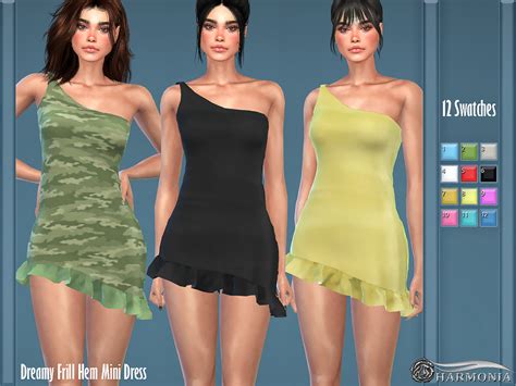Dreamy Frill Hem Mini Dress By Harmonia At Tsr Sims 4 Updates