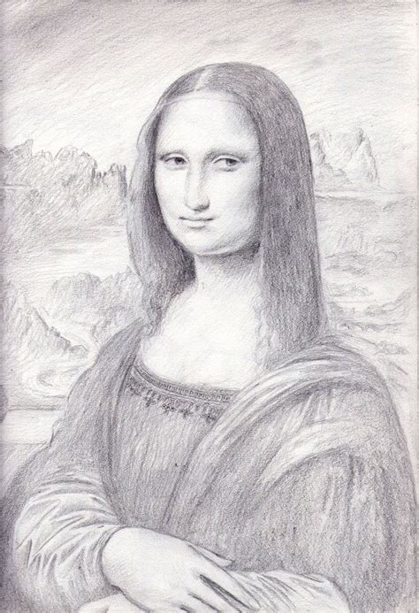 Mona Lisa Sketch At Paintingvalley Com Explore Collection Of Mona
