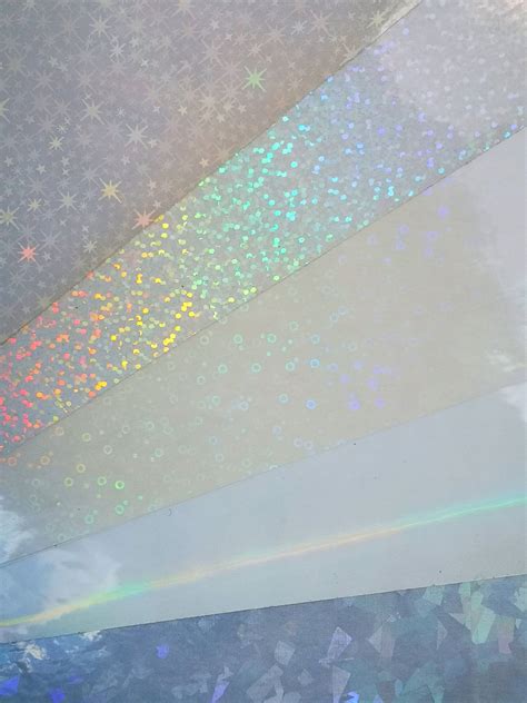 Transparent Holographic A4 Mixed Selection Sticker Sheet Clear Self