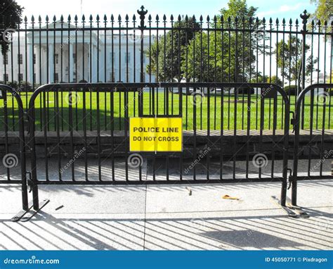 New Barrier Fence In Front Of The White House Editorial Photo Image