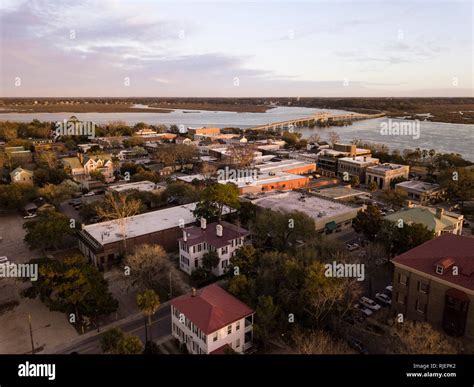 Luftbild Der Altstadt Von Beaufort South Carolina An Der Goldenen