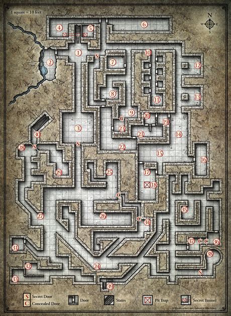 24 Dnd 5 Room Dungeon Plan Map Maps Fantasy Dungeon Pyramid Rpg