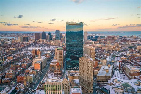 Aerial View Of Boston In Massachusetts Usa At Night 2169401 Stock