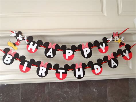 Boy Girl Twins Mickey And Minnie Birthday Banner Twins Party Etsy