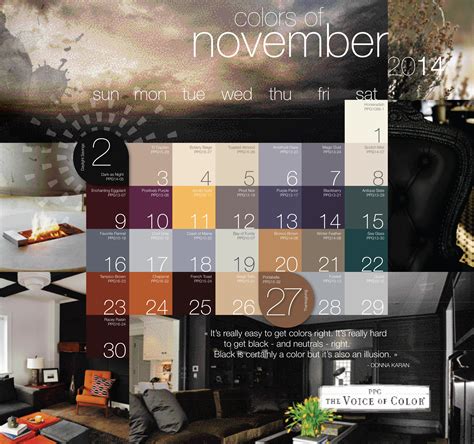 November Paint Colors Color Of The Day Calendar By Ppg Voice Of Color