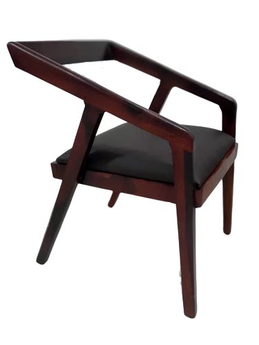 Supportive Visitor Brown Leather Wooden Comfortable Chair, For Home