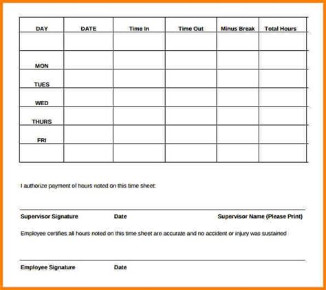 Timesheet Template Free Templates Printable Free Timesheet Template