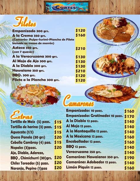 Carta Del Restaurante Pescados Y Mariscos Cortes Tultepec Cda Del